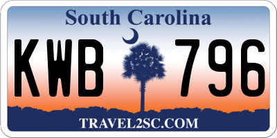 SC license plate KWB796