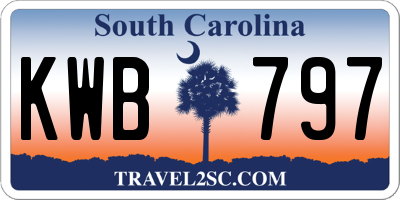 SC license plate KWB797