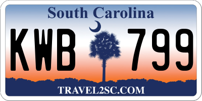 SC license plate KWB799