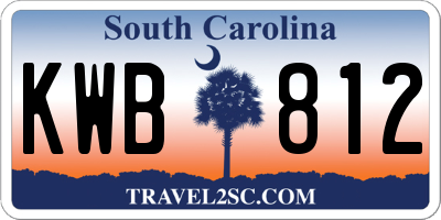 SC license plate KWB812