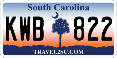 SC license plate KWB822