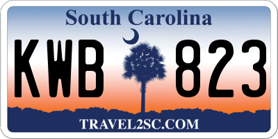 SC license plate KWB823