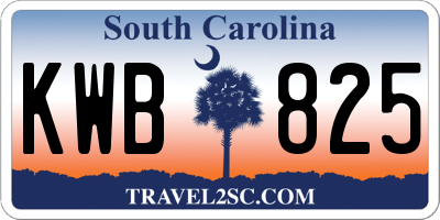 SC license plate KWB825
