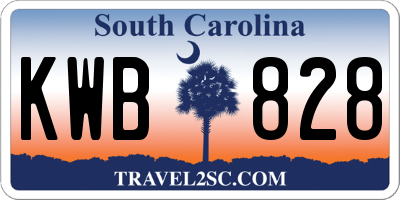 SC license plate KWB828
