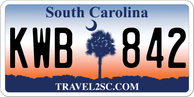 SC license plate KWB842