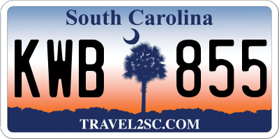SC license plate KWB855