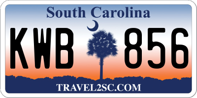 SC license plate KWB856