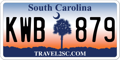 SC license plate KWB879