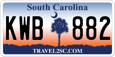 SC license plate KWB882