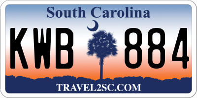 SC license plate KWB884
