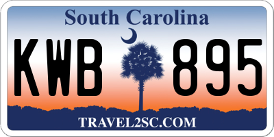 SC license plate KWB895