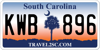 SC license plate KWB896