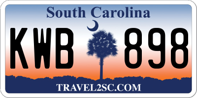 SC license plate KWB898