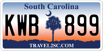SC license plate KWB899