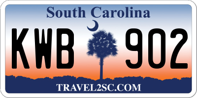 SC license plate KWB902
