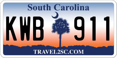 SC license plate KWB911
