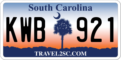 SC license plate KWB921