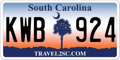 SC license plate KWB924