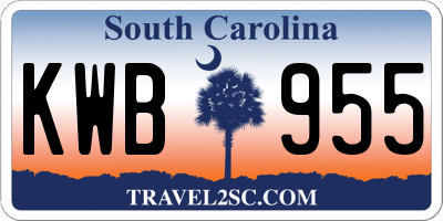 SC license plate KWB955