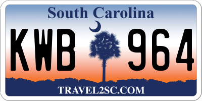 SC license plate KWB964