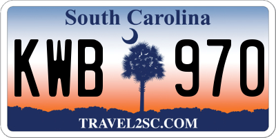 SC license plate KWB970