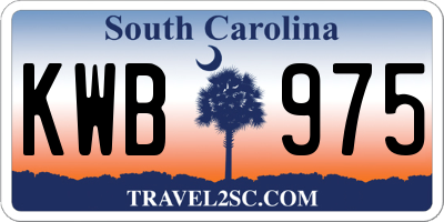 SC license plate KWB975