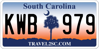 SC license plate KWB979