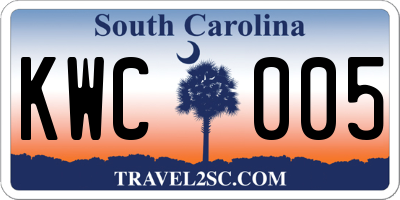 SC license plate KWC005