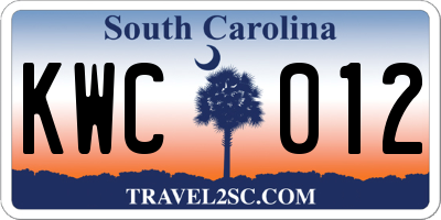 SC license plate KWC012