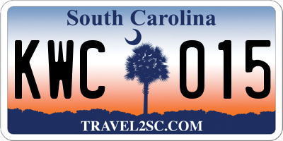 SC license plate KWC015