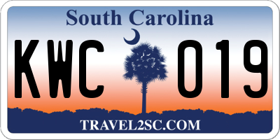 SC license plate KWC019