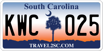 SC license plate KWC025