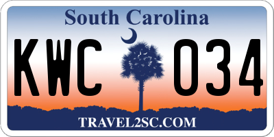 SC license plate KWC034