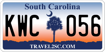 SC license plate KWC056