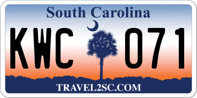 SC license plate KWC071