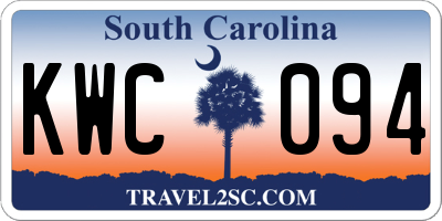 SC license plate KWC094