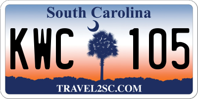 SC license plate KWC105