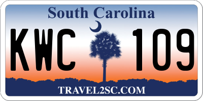 SC license plate KWC109