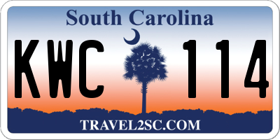 SC license plate KWC114