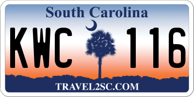 SC license plate KWC116
