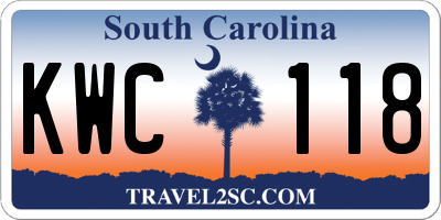 SC license plate KWC118