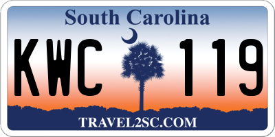 SC license plate KWC119