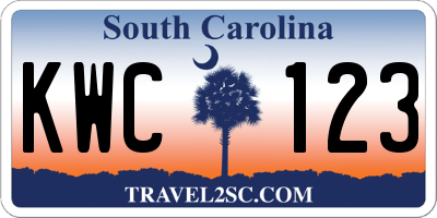 SC license plate KWC123