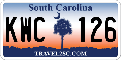 SC license plate KWC126