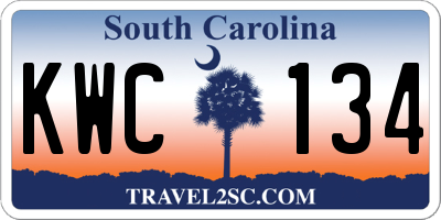 SC license plate KWC134