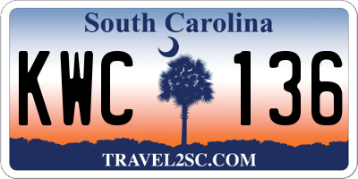 SC license plate KWC136