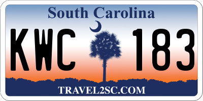 SC license plate KWC183