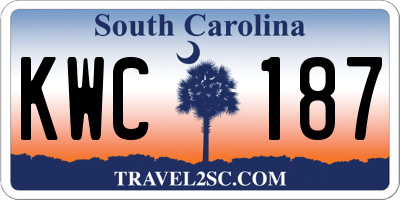 SC license plate KWC187