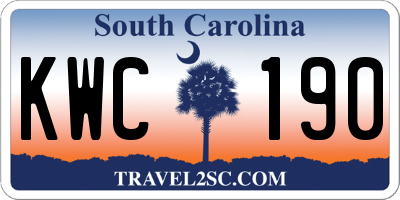 SC license plate KWC190