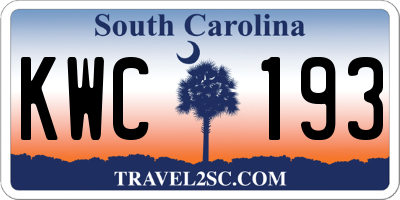SC license plate KWC193
